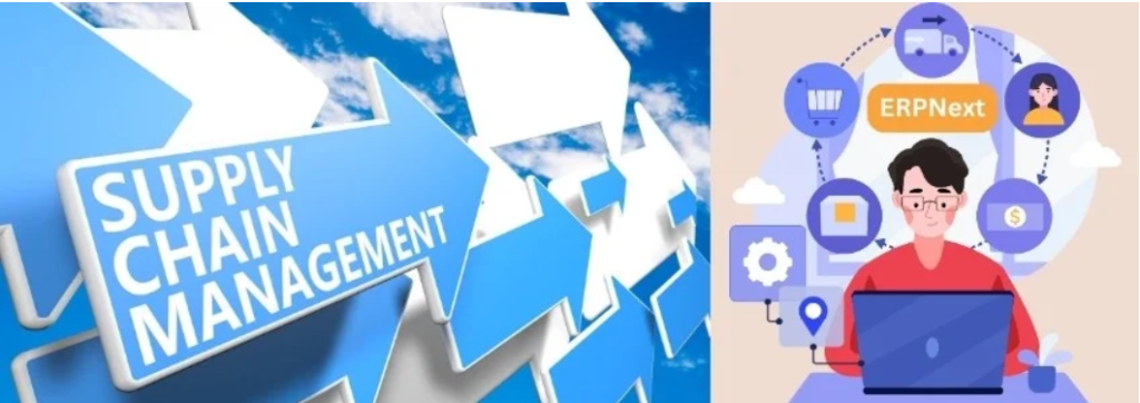 ERPNext supply chain management showing supplier relationship and logistics tracking.