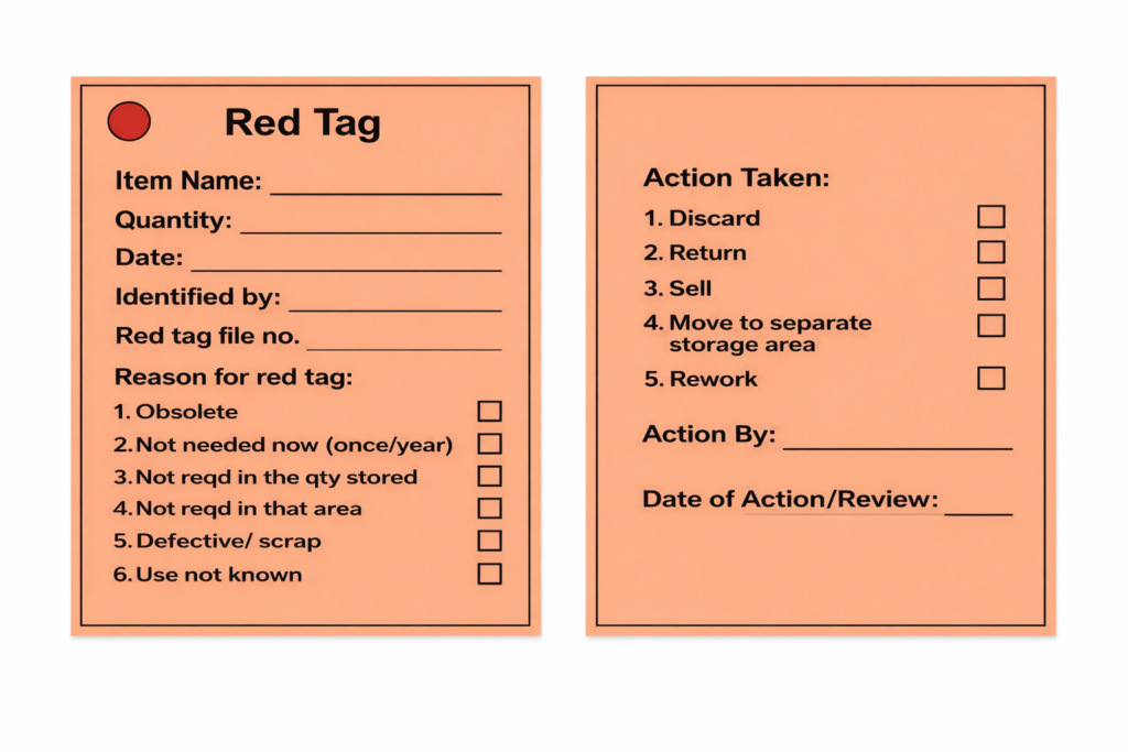 A red tag format