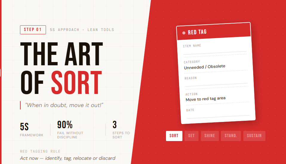 Step 1 of the 5S Sort Phase: "When in Doubt, Move it Out!"