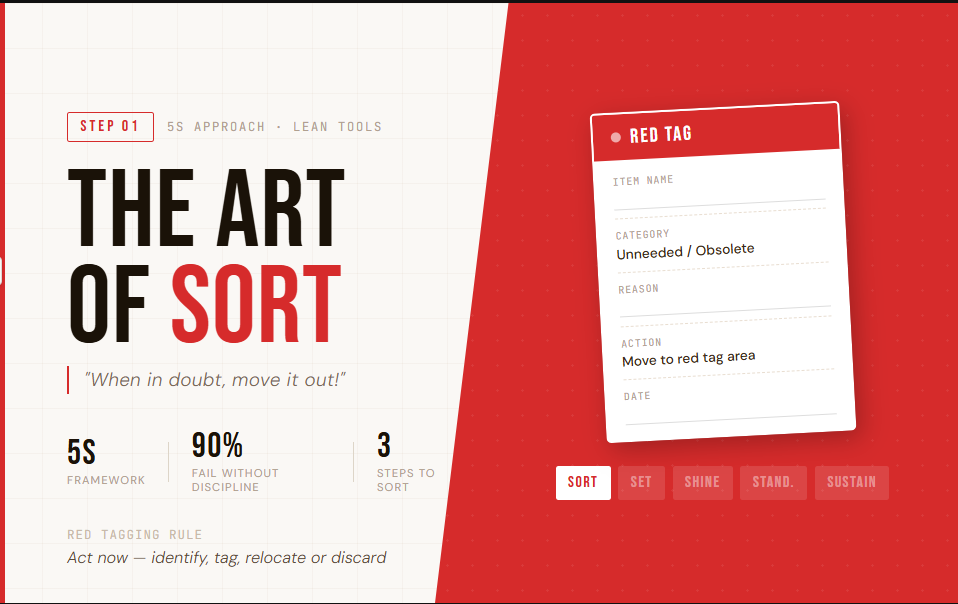 Step 1 of the 5S Sort Phase: "When in Doubt, Move it Out!"